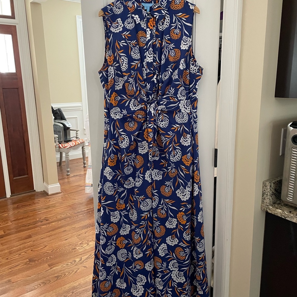 Draper James Navy and Orange Floral Dress - Picture 3 of 5